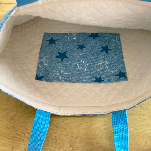 ハンドメイド 入学グッズ（6点セット）・小学校 ☆001・水色・星柄