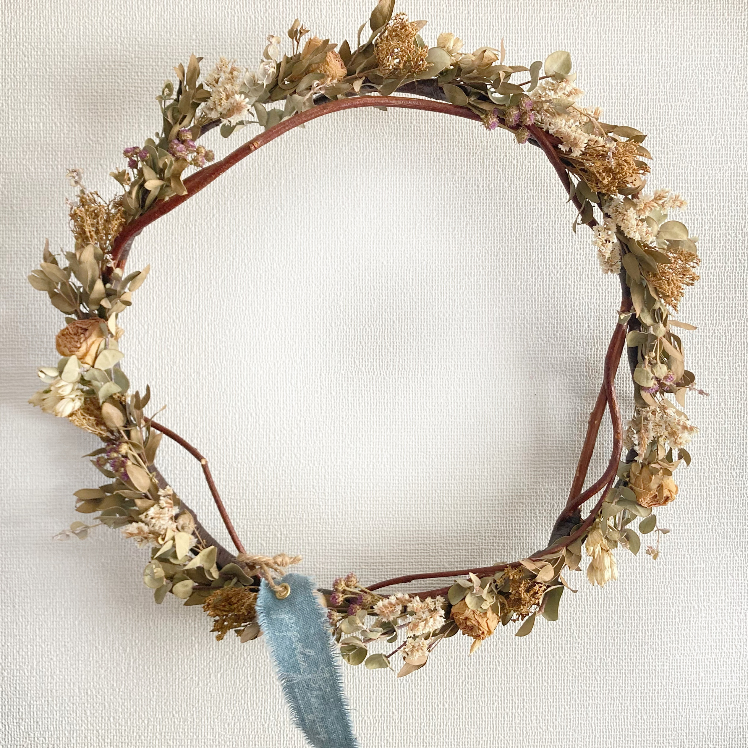 《送料無料》ナチュラルなドライフラワーリース・贈り物・おウチ用に