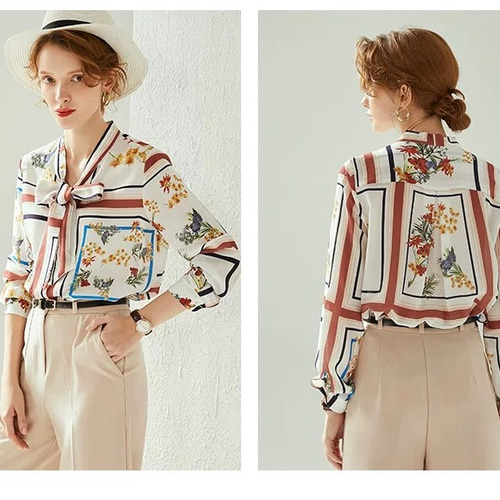 Drawer - DRAWER FALL1 シルクジョーゼットリボンブラウス の