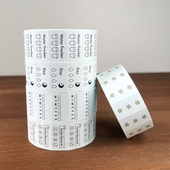 手帳のラベラーシール トイレ 黒 テープ ラベルシール ロールシール マステ マスキングテープ スケジュール帳 9枚目の画像