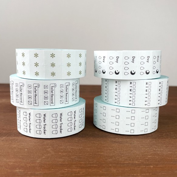 手帳のラベラーシール トイレ 黒 テープ ラベルシール ロールシール マステ マスキングテープ スケジュール帳 8枚目の画像