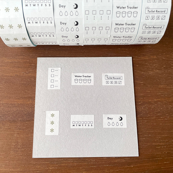 手帳のラベラーシール トイレ 黒 テープ ラベルシール ロールシール マステ マスキングテープ スケジュール帳 7枚目の画像