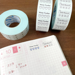 手帳のラベラーシール トイレ 黒 テープ ラベルシール ロールシール マステ マスキングテープ スケジュール帳 4枚目の画像