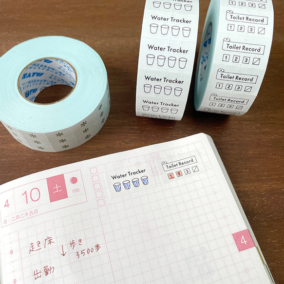 手帳のラベラーシール トイレ 黒 テープ ラベルシール ロールシール マステ マスキングテープ スケジュール帳 4枚目の画像