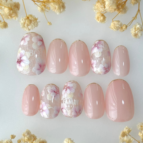 9/24販売【現品1点限り】超絶かわいいキラキラフラワーネイル ネイル  