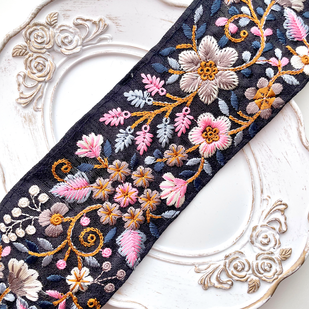 Yuu☆インド刺繍リボン リボン 『インド刺繍リボン 約25cm 3種アソート YAS001』 服飾
