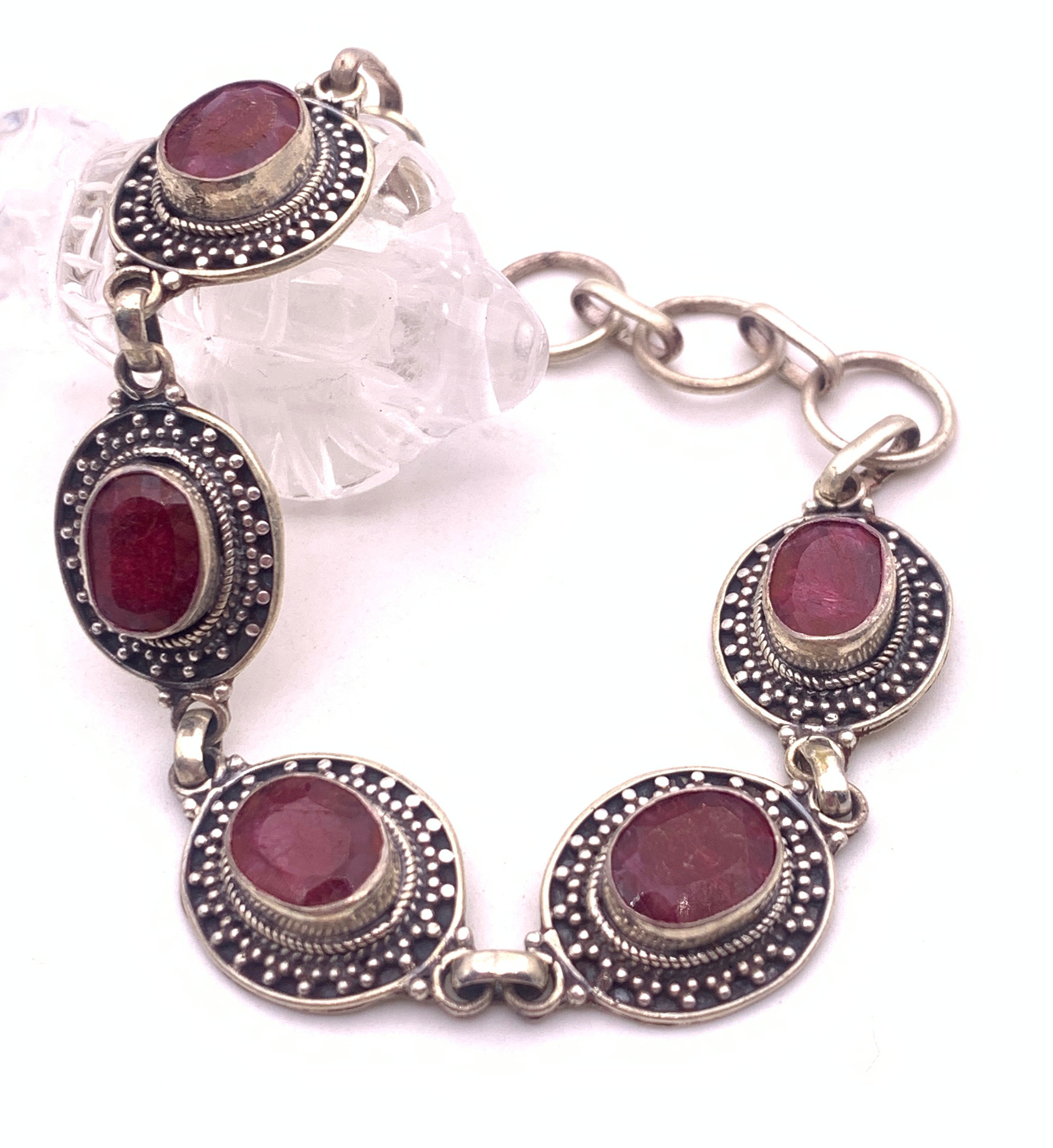 天然石ルビー silver925ブレスレット-A20 8,424円