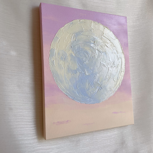 絵画　アクリル画　原画　月影　げつえい　テクスチャーアート　月　モノクロ　Ｓ.Ｉ 絵画 アクリル画 原画 月影 げつえい テクスチャーアート 月