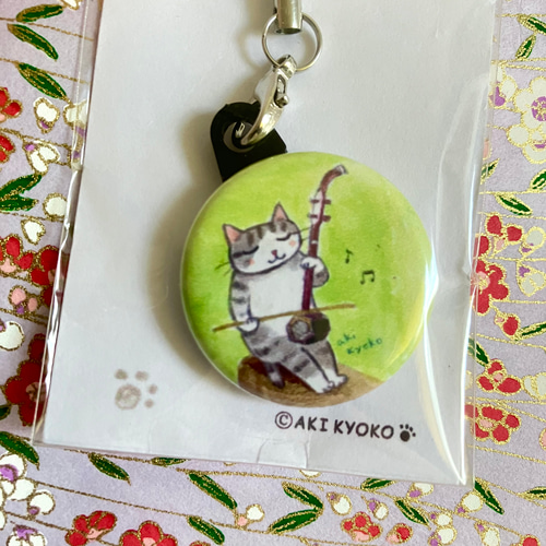 猫の楽器シリーズ ストラップ 「二胡」ドレミかんぱにー 携帯