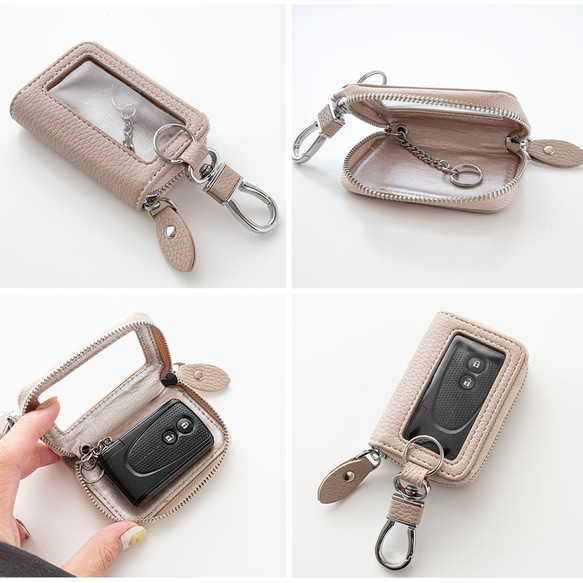 スマートキーケース シングル 【 キルティング simple ネームプレート 名入れ 】 HE46U 11枚目の画像