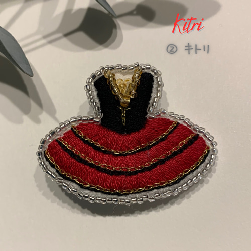オーダーメイド バレエ衣装 チュチュ 刺繍ビーズブローチ/キーチャーム