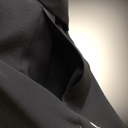 留袖 ブラックセットアップ ワイドパンツ ノースリー 着物リメイク 和