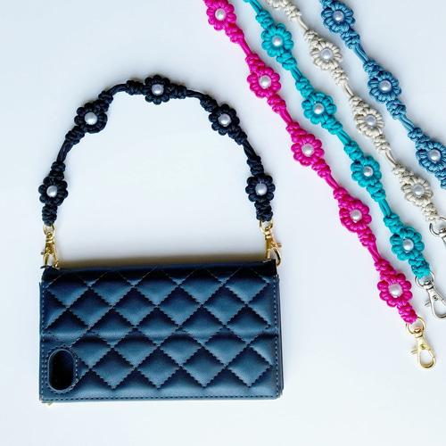 ❀花❀パラコード ハンドストラップ 全5色 スマホ・バック・ポーチなど