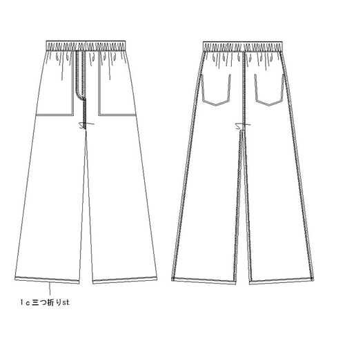 型紙 デニムワイドパンツ A064 レディース 型紙 cobacagari 通販