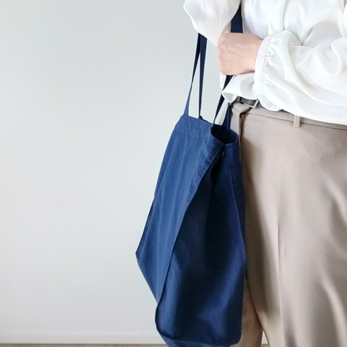 撥水ナイロンよくばり3way巾着トート・ネイビーブルー エコバッグ
