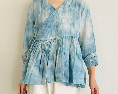 ラバリ風　カシュクールブラウス e530b13a3fe342b8b5d78ac95f1d03