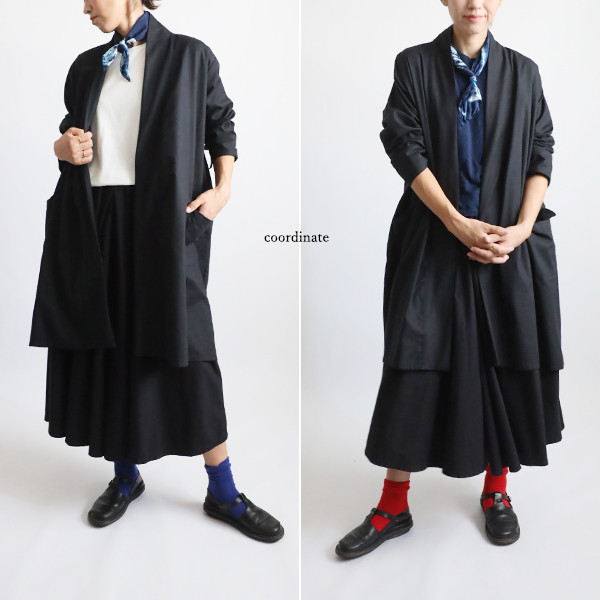 【最終値下げ　新品未使用】LIDNM☆リネンジャケット☆M☆黒 秋／最終SALE 再入荷 上質ギマ擬麻コットン ローブ襟 秋コート