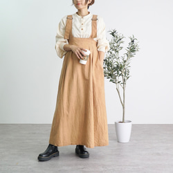 サロペットスカート/ブラック/三河織物 オールインワン・サロペット