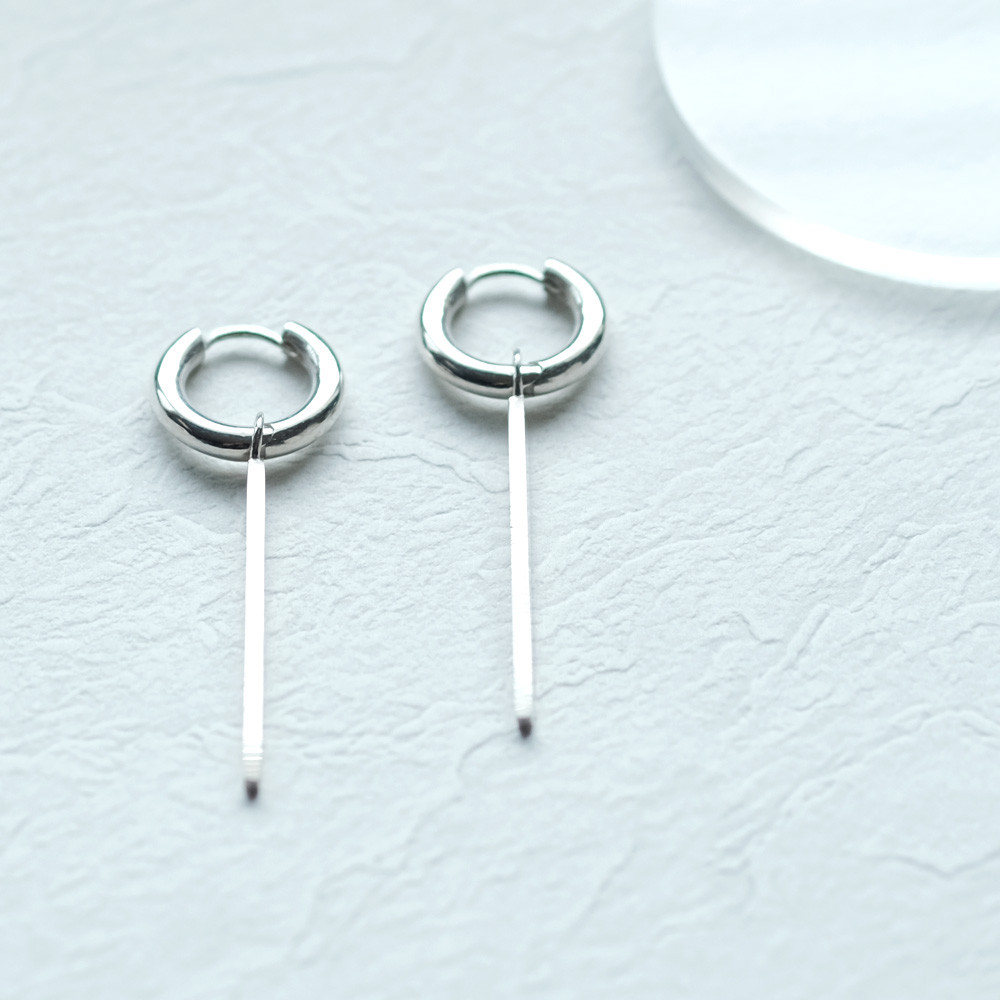 2way スティック 中折れ式 フープ ピアス シルバー925