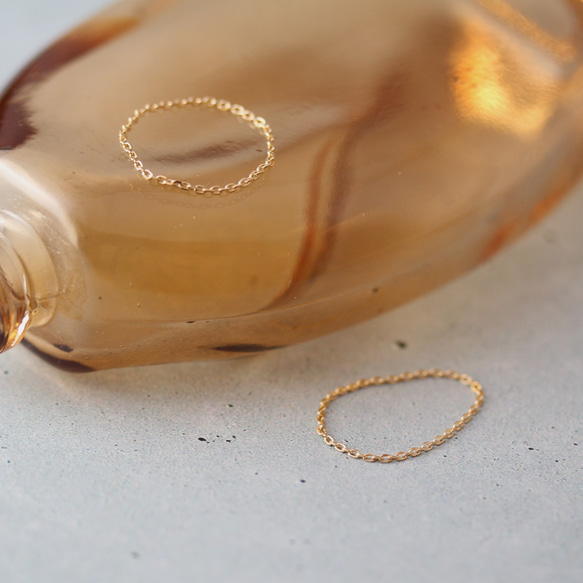 再販！×5】冬のおしゃれに♡華奢 K18 極細 リング✨普段使い 重ね付け