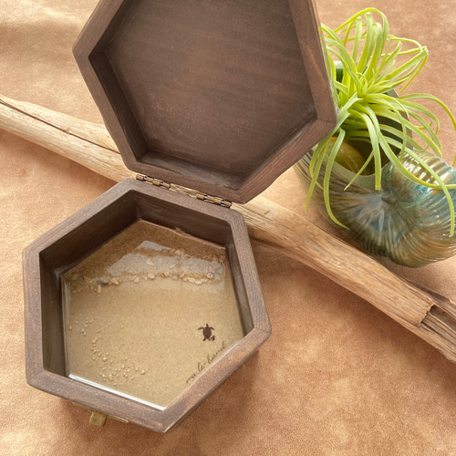 六角形 小物入れ 海レジン 波アート 海アート その他ケース ma.le-hand