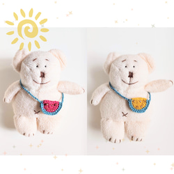 ぬいぐるみ用】ニット帽＆マフラーセット（ブルーのラメ）ひもを通せる