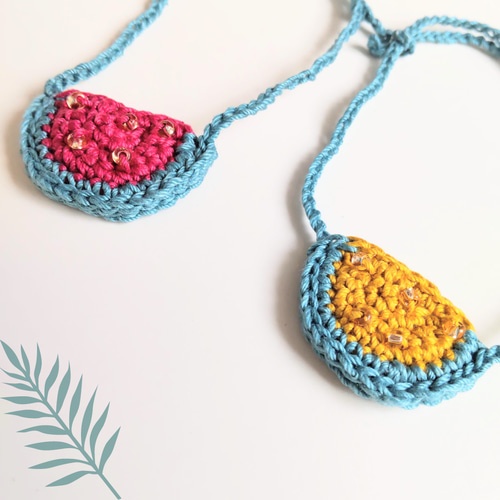 ぬいぐるみ用】 肩掛けバッグ2つセット（スイカ） あみぐるみ もち