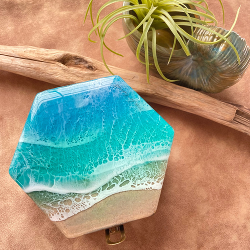 インテリアアート 小物入れ 海の置き物 オーシャンアート 貝殻 置物