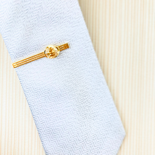 シトリンネクタイピン　18金 ネクタイピン タイピン タイタック K18 18金 シトリン トパーズ