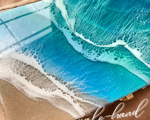 在庫一掃セール】レジンアート0022海波与論島 45×20.8×2cm