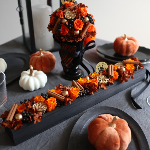 大人ハロウィン】オレンジローズのアレンジメント ハロウィン かぼちゃ