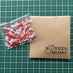 クリスマスカラー　樹脂フレーク　スノーフレーク　ステッキ　クリスマスツリー　デコパーツ　封入パーツ　レジン　ハンドメイド 4枚目の画像