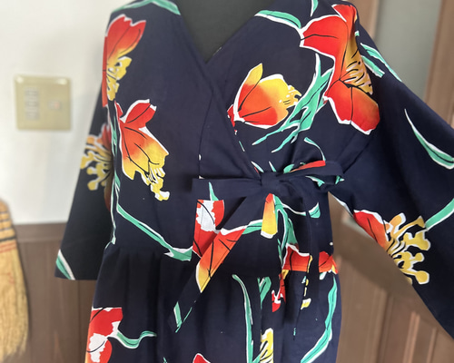 浴衣リメイク カシュクールワンピース ワンピース 夢想庵 通販
