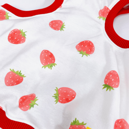 オーダー可＊ハンドメイド犬服＊いちご・タンクトップ