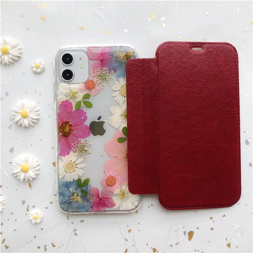 コスモスケース 押し花ケース 手帳型スマホケース iPhone16Pro