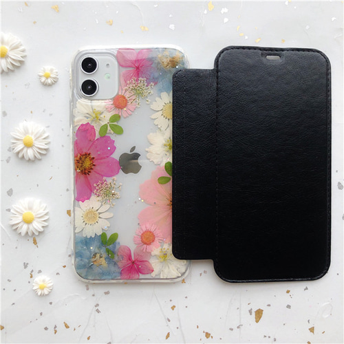 コスモスケース 押し花ケース 手帳型スマホケース iPhone16Pro