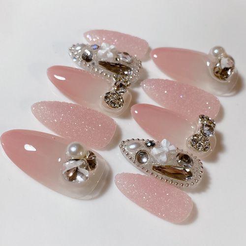サイズオーダー ネイルチップ シュガーネイル グラデーション 埋め  