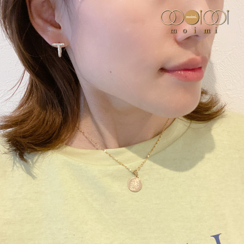 Tワン フープピアス s925 ピアス（フープ） イニシャル