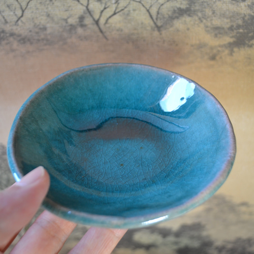 萩原将之 ターコイズ 陶器皿 2枚セット 22cm 再入荷！】小皿2枚セット