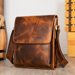 ヴィンテージフラップショルダーバッグ、本革メッセンジャーバッグ、最