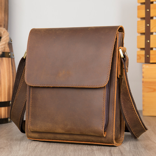 ヴィンテージフラップショルダーバッグ、本革メッセンジャーバッグ、最