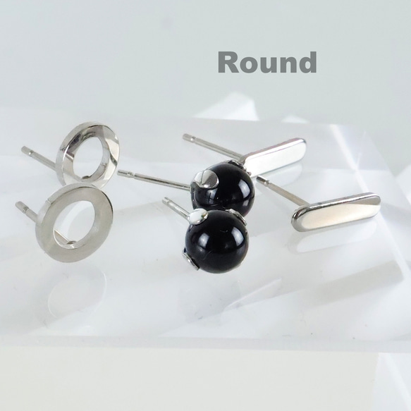 3点セット シンプルに輝く！オニキス＆ステンレス つけっぱなし ミニピアス バーピアス アレルギー対応 天然石 シルバー 4枚目の画像