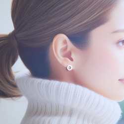 3点セット シンプルに輝く！オニキス＆ステンレス つけっぱなし ミニピアス バーピアス アレルギー対応 天然石 シルバー 8枚目の画像
