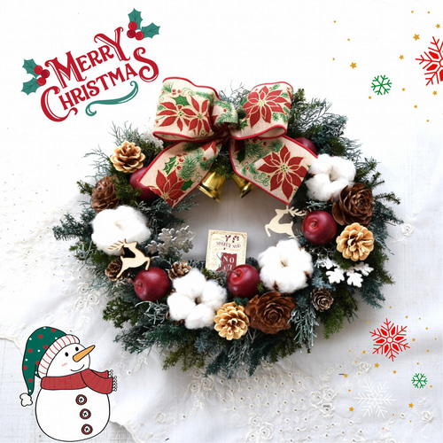 早割クリスマス2024/ベルが鳴る！！大きなリボンのクリスマスリース