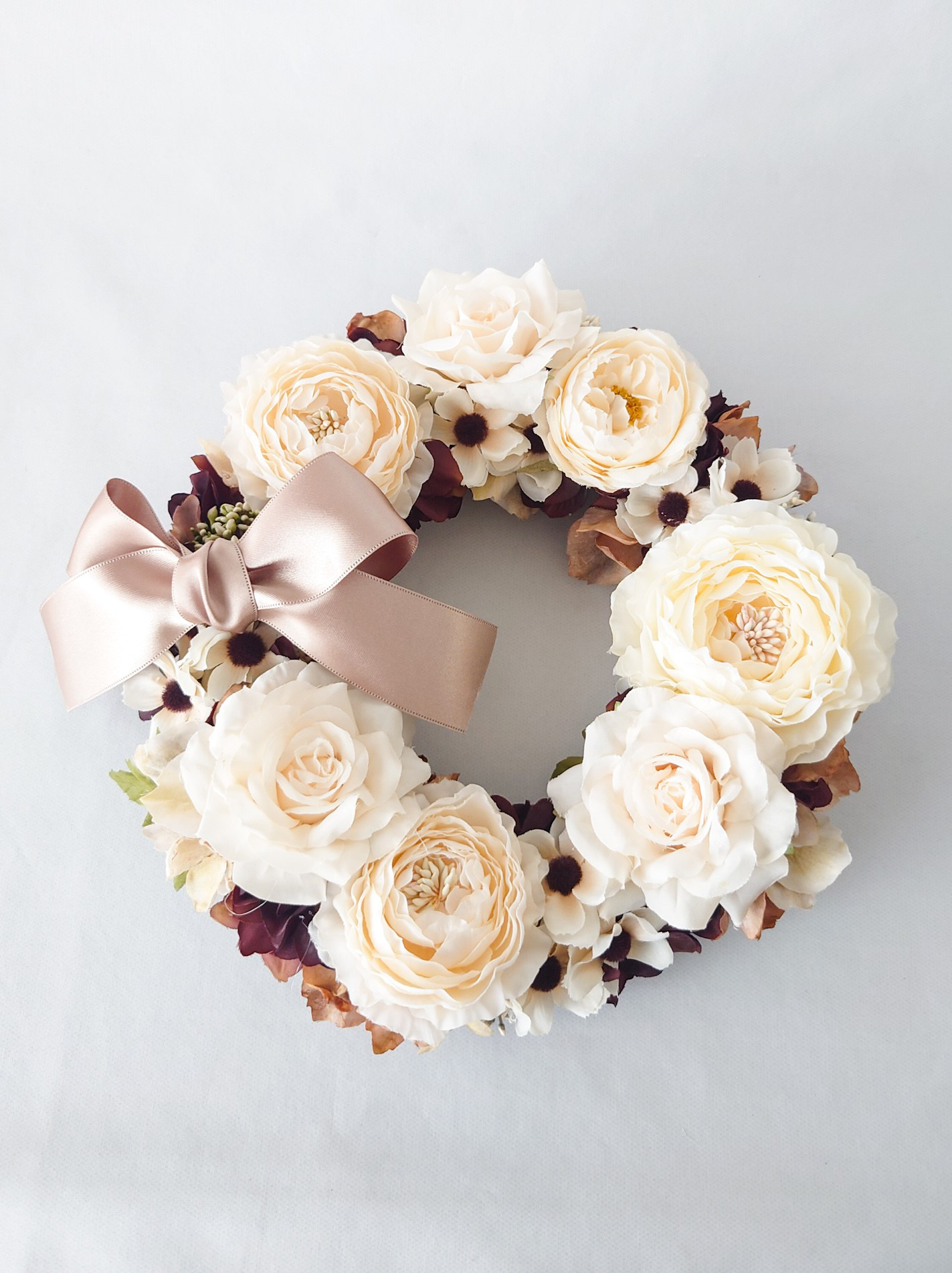 【１点限り】ホワイト×モカリース　★ラッピング無料★