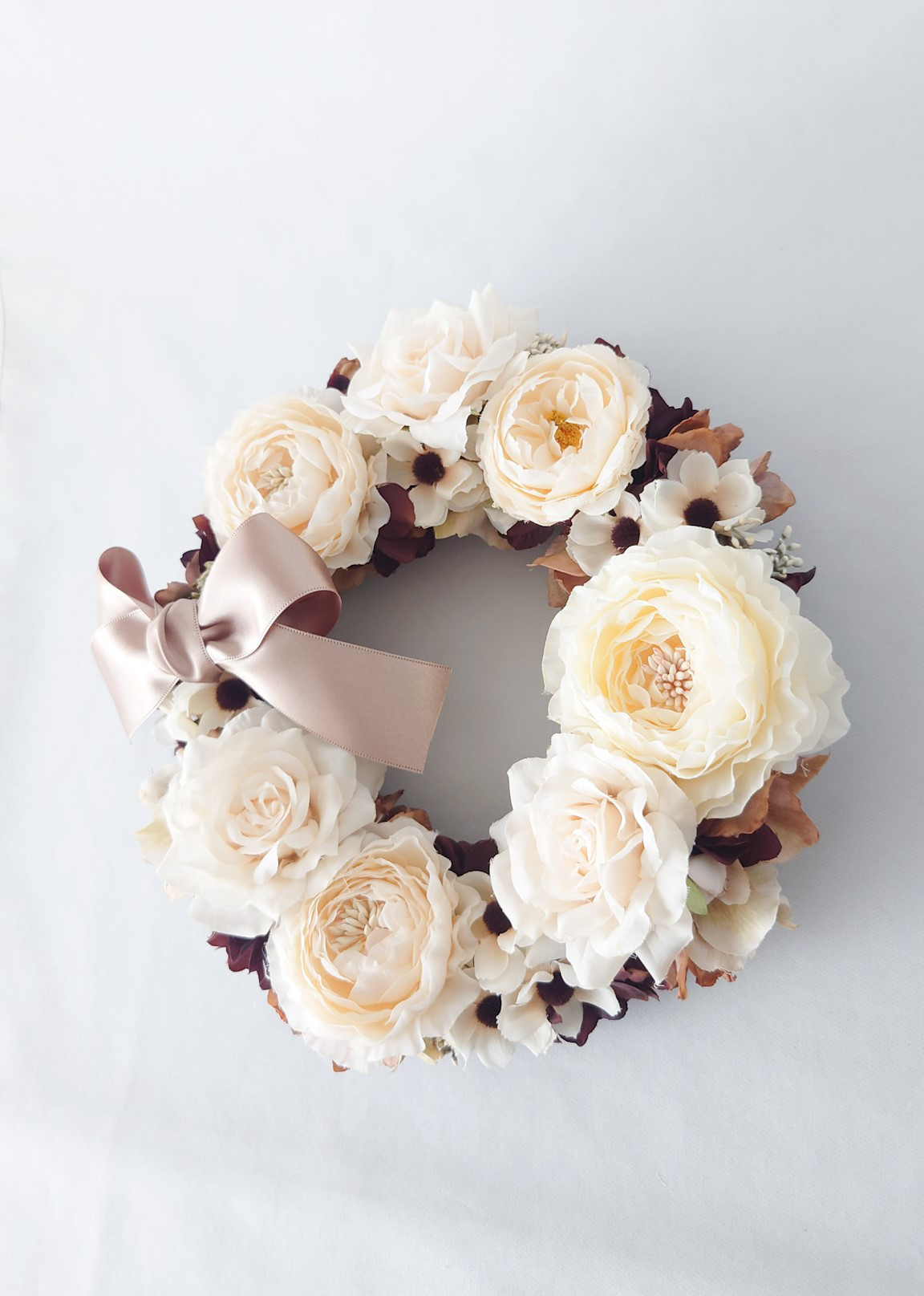 【１点限り】ホワイト×モカリース　★ラッピング無料★