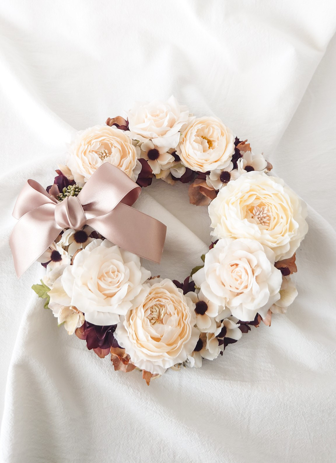 【１点限り】ホワイト×モカリース　★ラッピング無料★