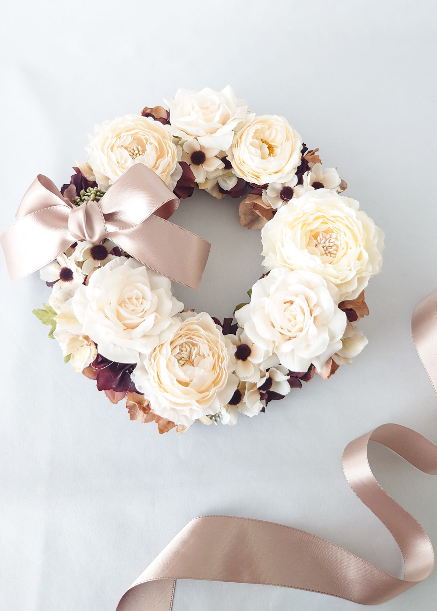 【１点限り】ホワイト×モカリース　★ラッピング無料★