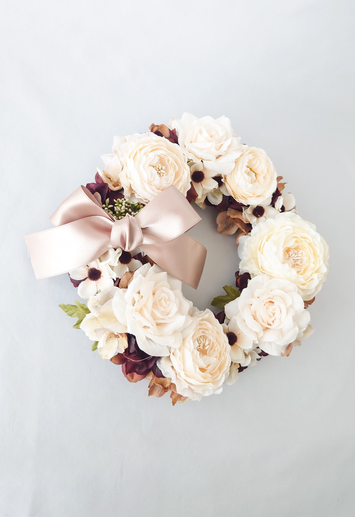 【１点限り】ホワイト×モカリース　★ラッピング無料★