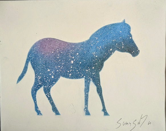 ご予約》『銀河の馬』(原画) パステル 絵画 すむすむ 通販 18233404